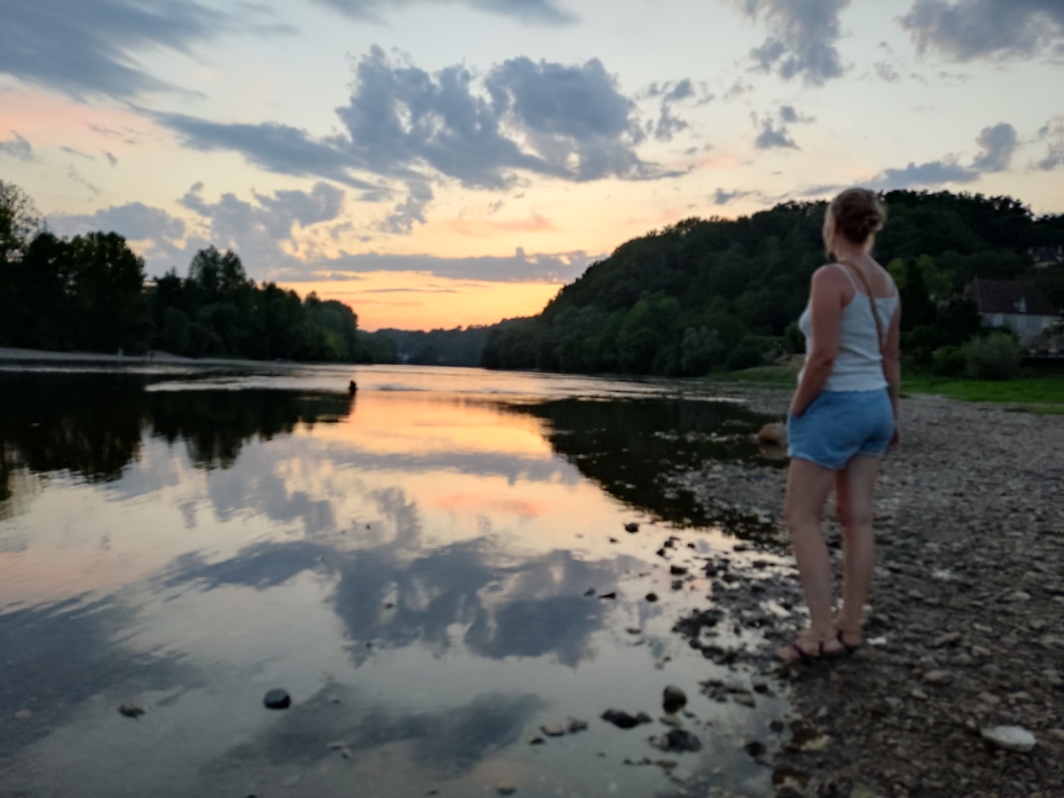 Het strand in Limeuil