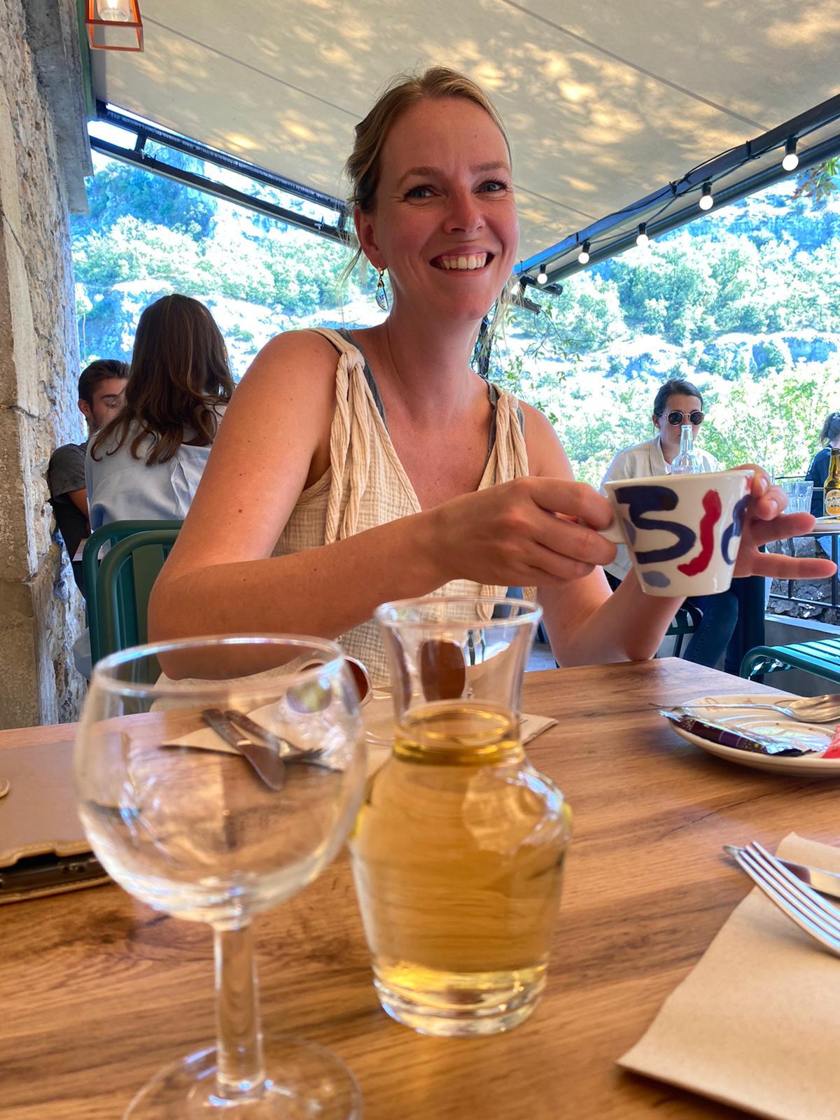 Op een terrasje in Rocamadour