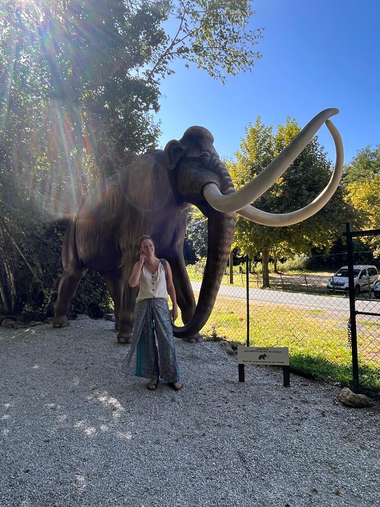 Opgezette Mammoet bij Roc de Cazelle