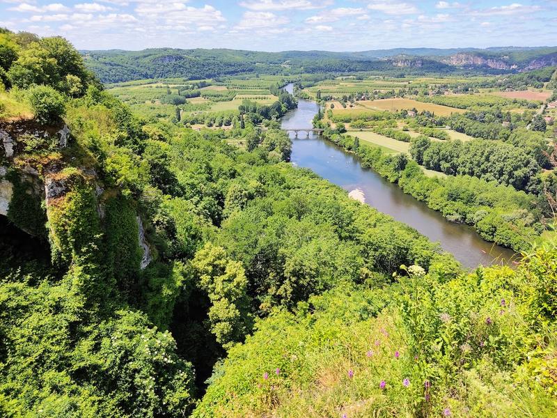 Het uitzicht op de Dordogne rivier